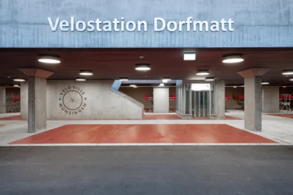 Neubau fahrradstation muensingen frontalansicht